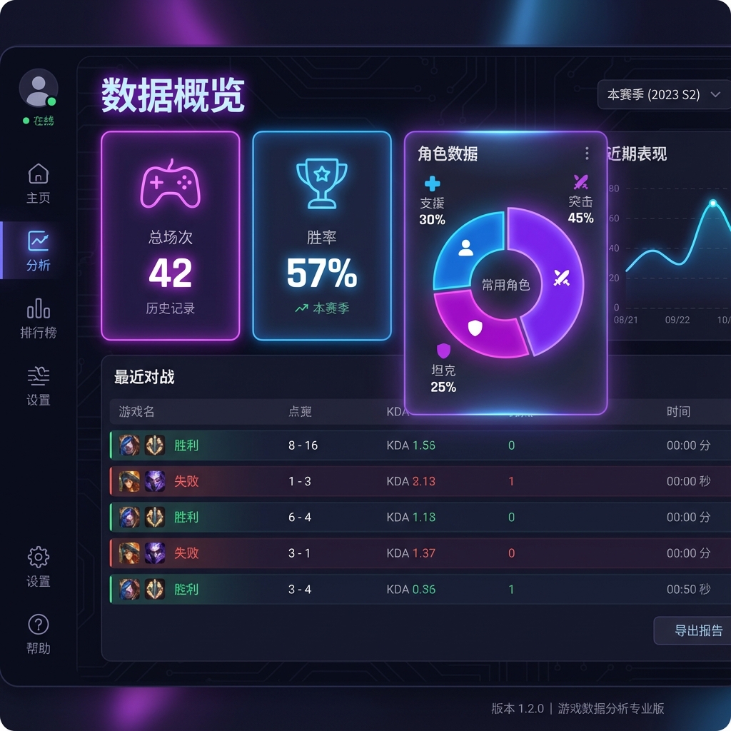 完整战绩统计看板 游戏数据看板预览
